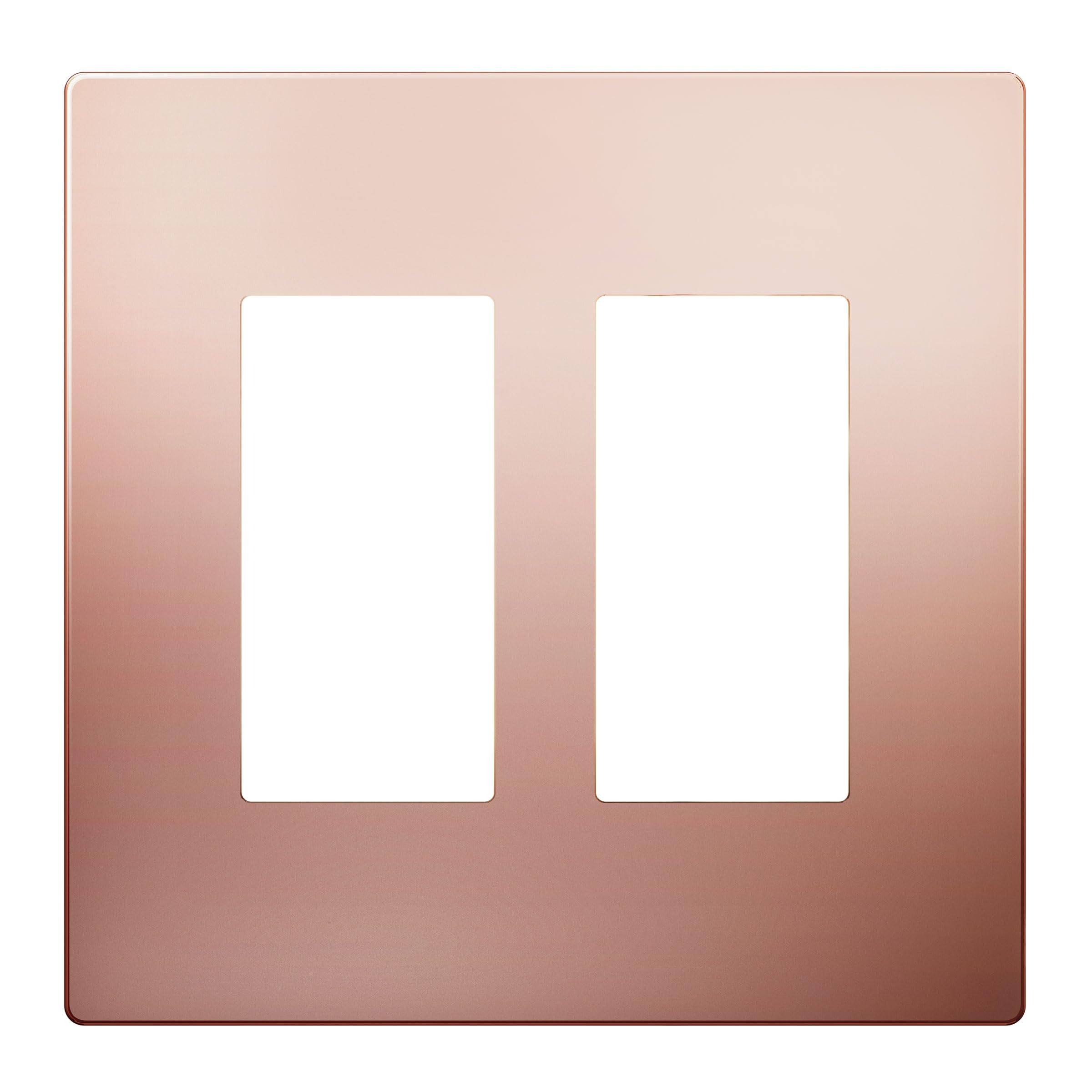 LIDER Double Decorator Metal Wall Plate, Mid-Size 2-Gang 4.88” x 4.92”