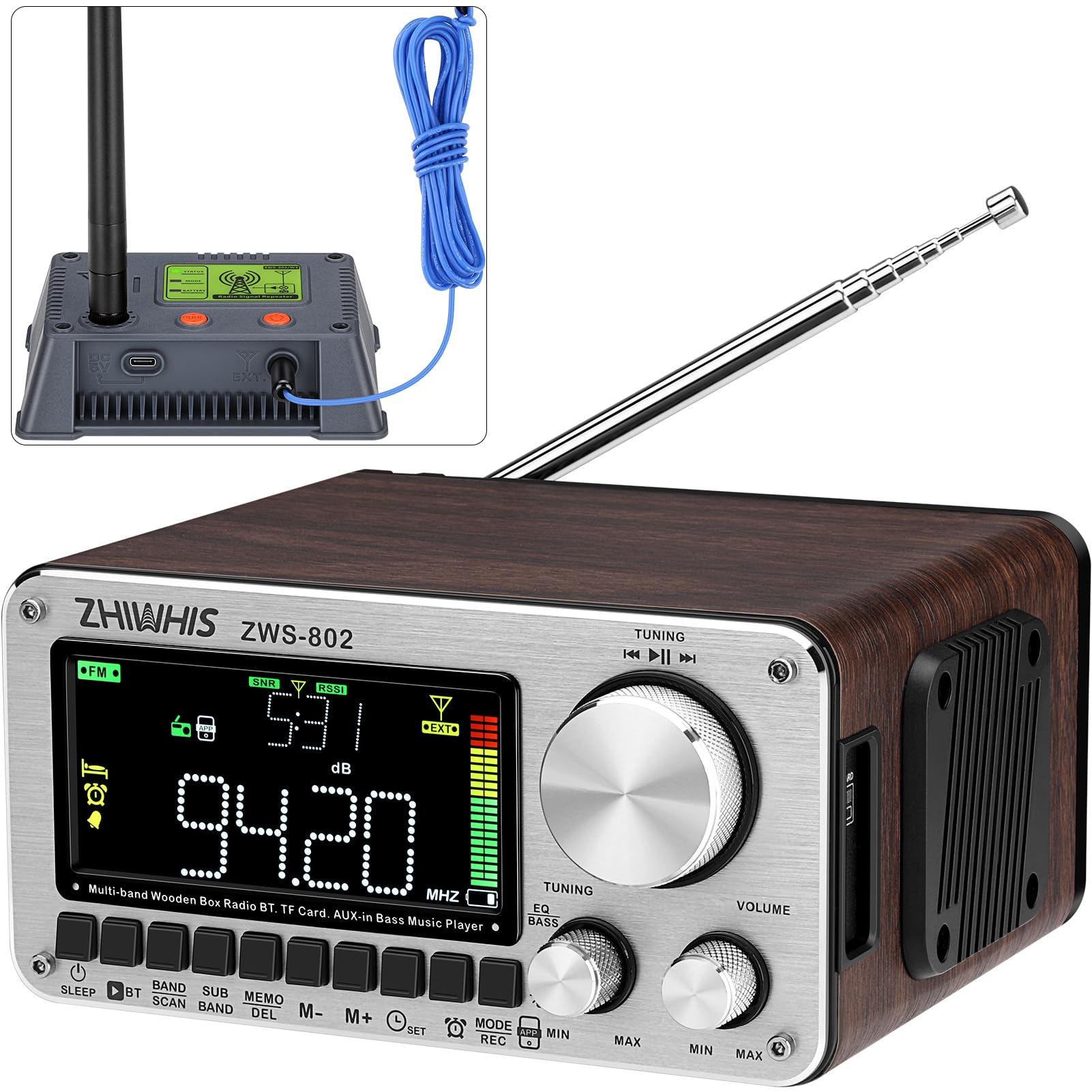 Amazon.co.jp: ZHIWHIS Bluetoothスピーカー ウッドケースラジオ Amazon.co.jp: ZHIWHIS Bluetoothスピーカー ウッドケースラジオ