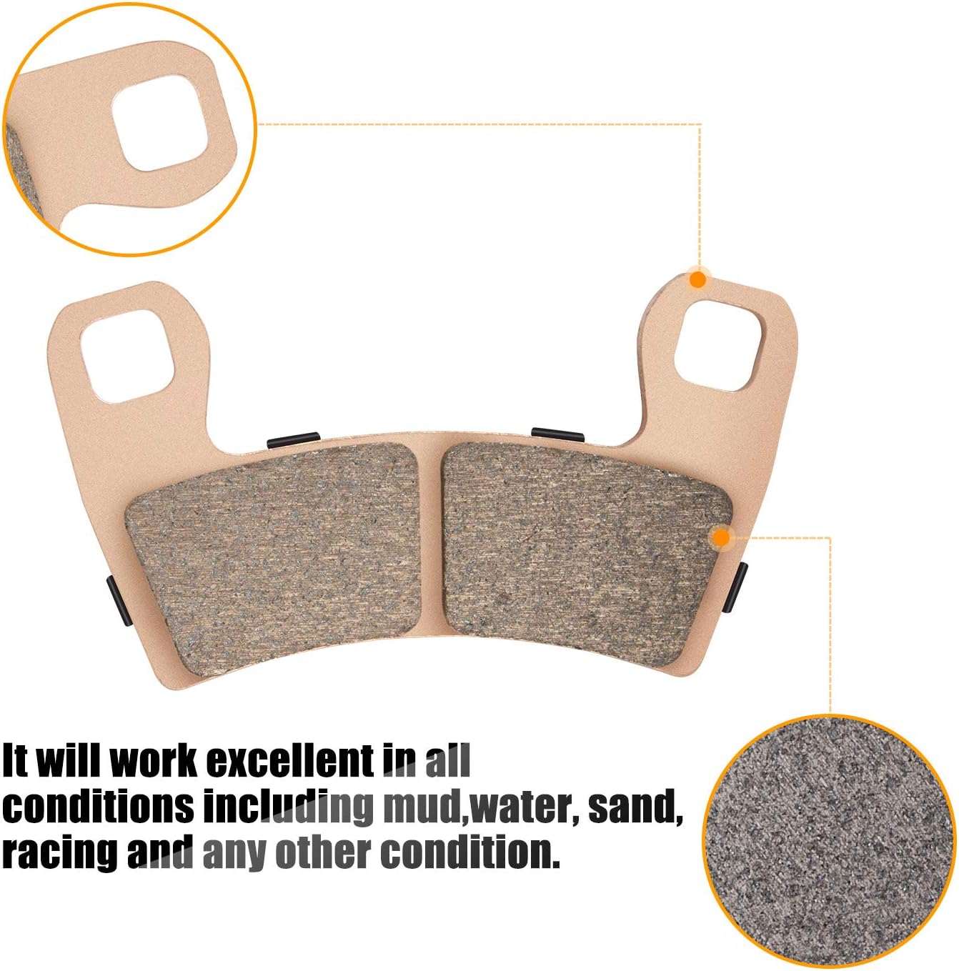Ransoto 2203318 Sintered Brake Pads Compatible with 2015-2024 Polaris RZR 900 RZR S 900 S 1000 Replaces 1911085 1911197 2206025 2203930 Front & Rear Brake Pads 4 Set