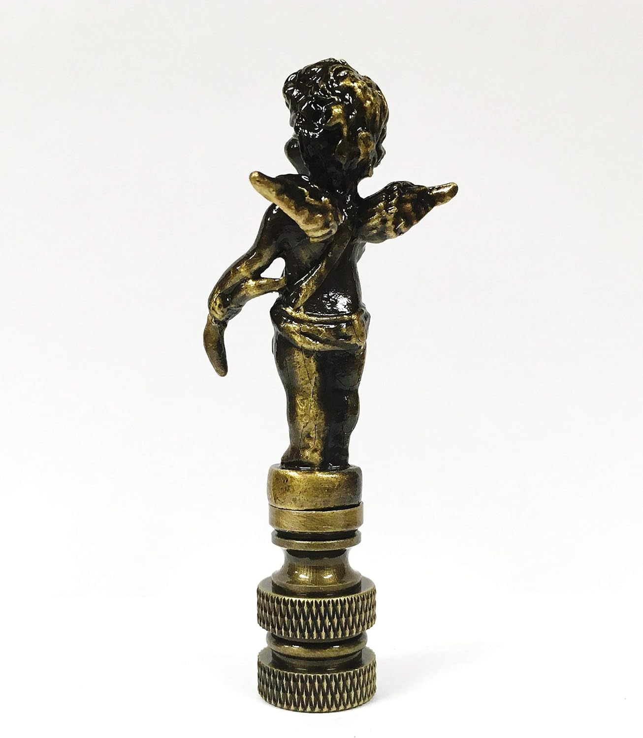 Lamp Finial-Cherub-Antique Brass Finish, Highly Detailed Metal Casting