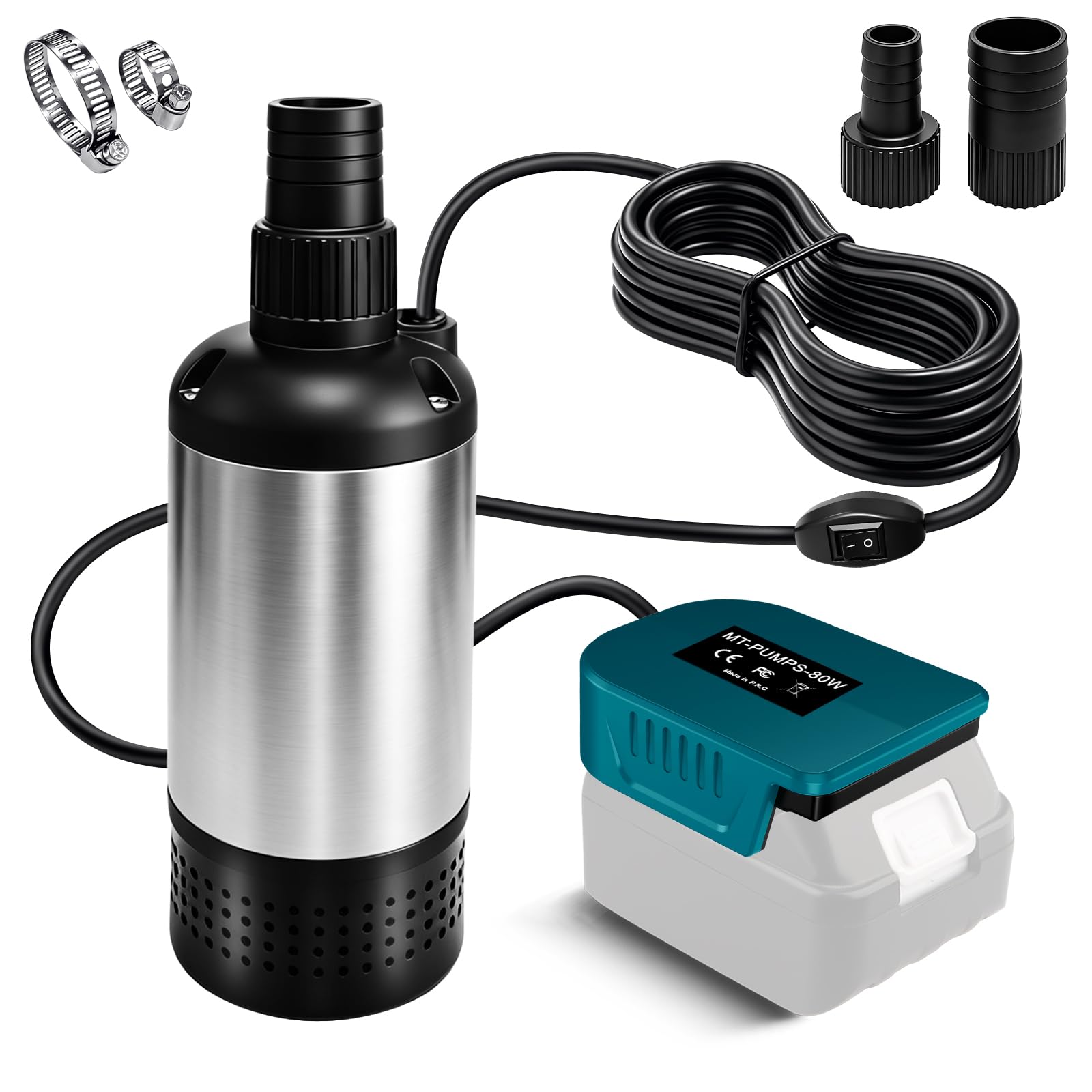 Für Makita 18V Akku Wasserpumpe 3800L/H Bürstenlose Tauchpumpe Pool Garten