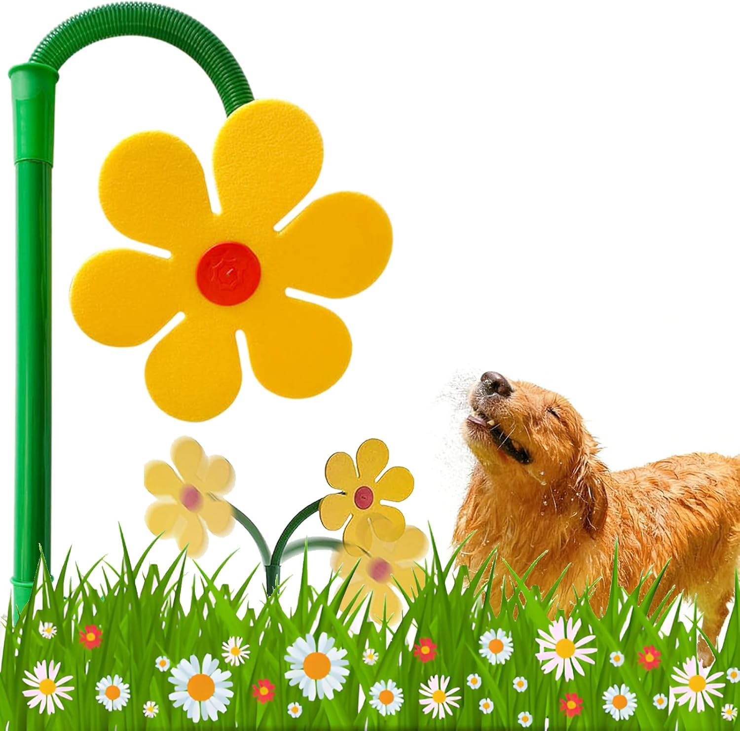 Crazy Dancing Daisy Sprinkler, 2026 New 720° Rotating Funny Dancing Sun Flower Dancing Daisy Lawn Sprinkler for Yard Watering Kids & Pets Playing