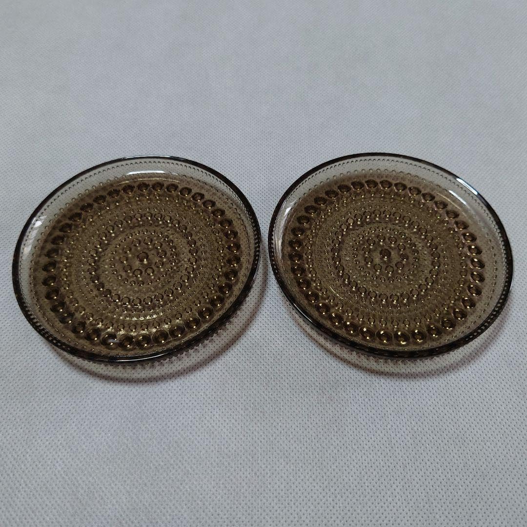 新品 イッタラ カステヘルミ プレート10cm クリア2枚 リネン2枚