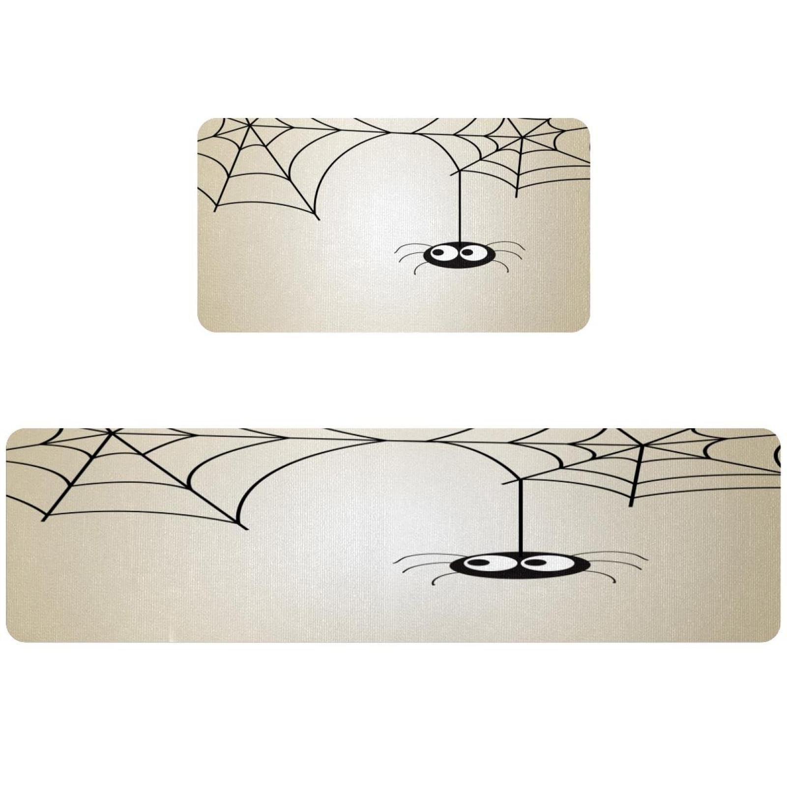 Alfombrillas de cocina con diseño de arañas lavables juego de 2 alfombras antideslizantes