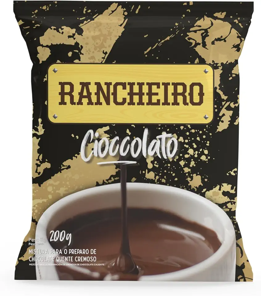 Pó de Chocolate Rancheiro Tipo Europeu 200g – Sabor Suave, Cremoso e Versátil para Bebidas e Sobremesas