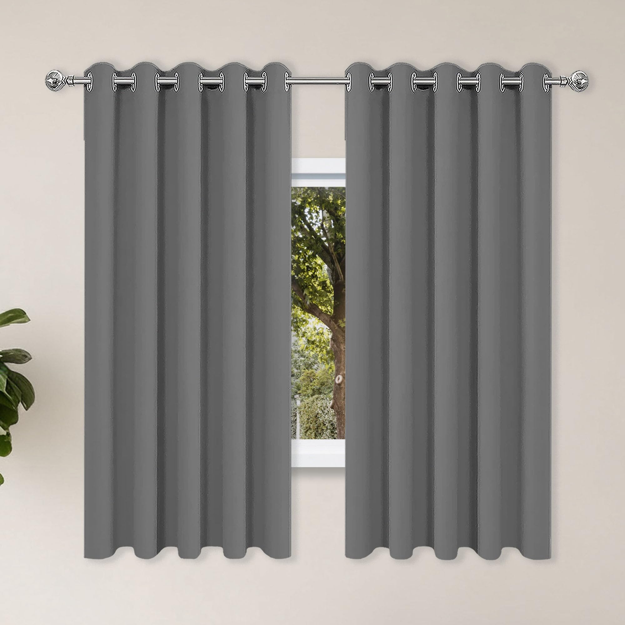 Rideaux isolants anti froid et chaleur grand format gris foncé pour salon