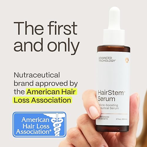 Vista 2 de HairStem - Suero tricéutico para un cabello más grueso y lleno Suero tópico multizonal de triple acción para cabello hormonal, nutricional e