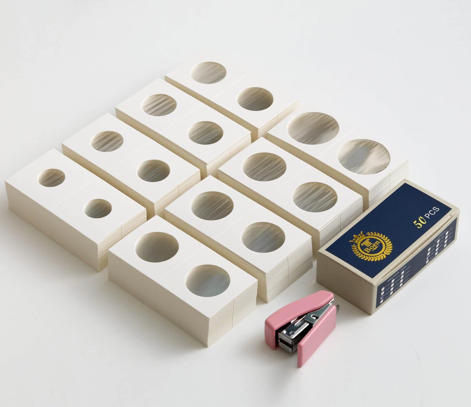 Boen Coin Flips 8 Assorted Sizes 400Pcs Coin Holders for