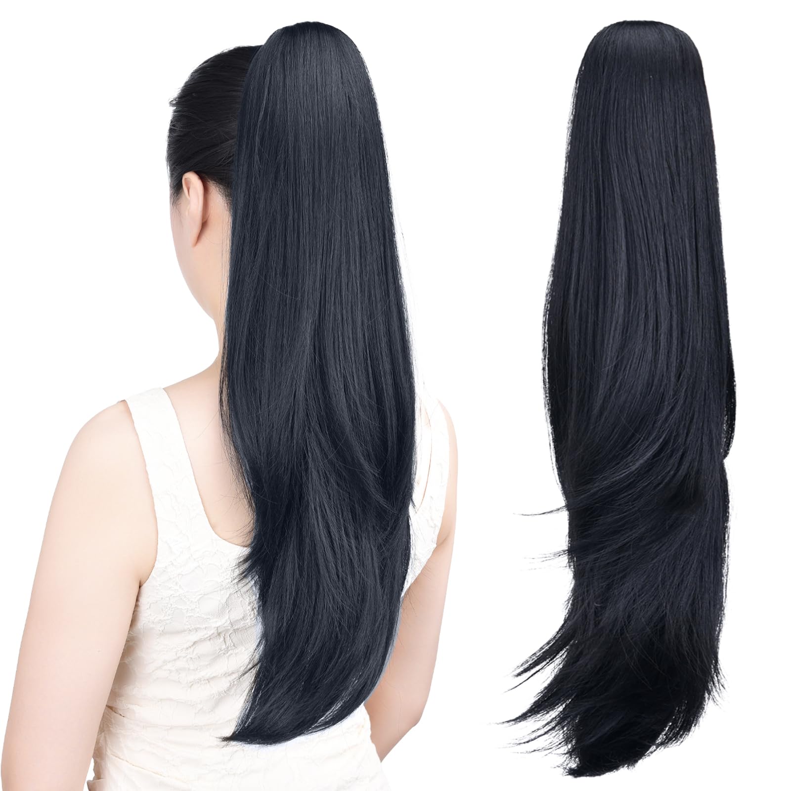 Amazon.com : Tiklans Black Ponytail Extension,24 display picture 2
