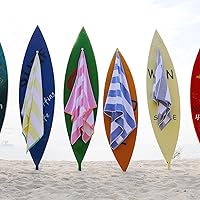 Vista 3 de Toalla de playa de algodón de gran tamaño - Toalla de piscina grande de 70 x 35 pulgadas, toalla de cabana de natación de secado rápido a rayas
