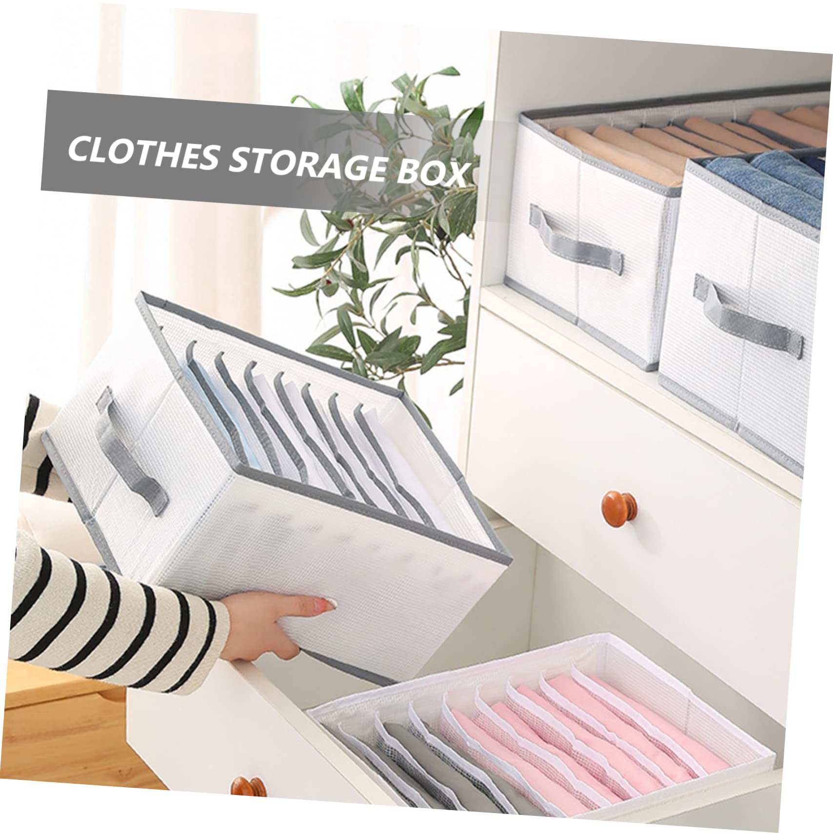 PRETYZOOM 3pezzi Organizer Vestiti da Griglie Multiple e Scomparti Divisori Scatola Portaoggetti Pieghevole per Vestiti e Articoli Vari Contenitore Portaoggetti per Armadio