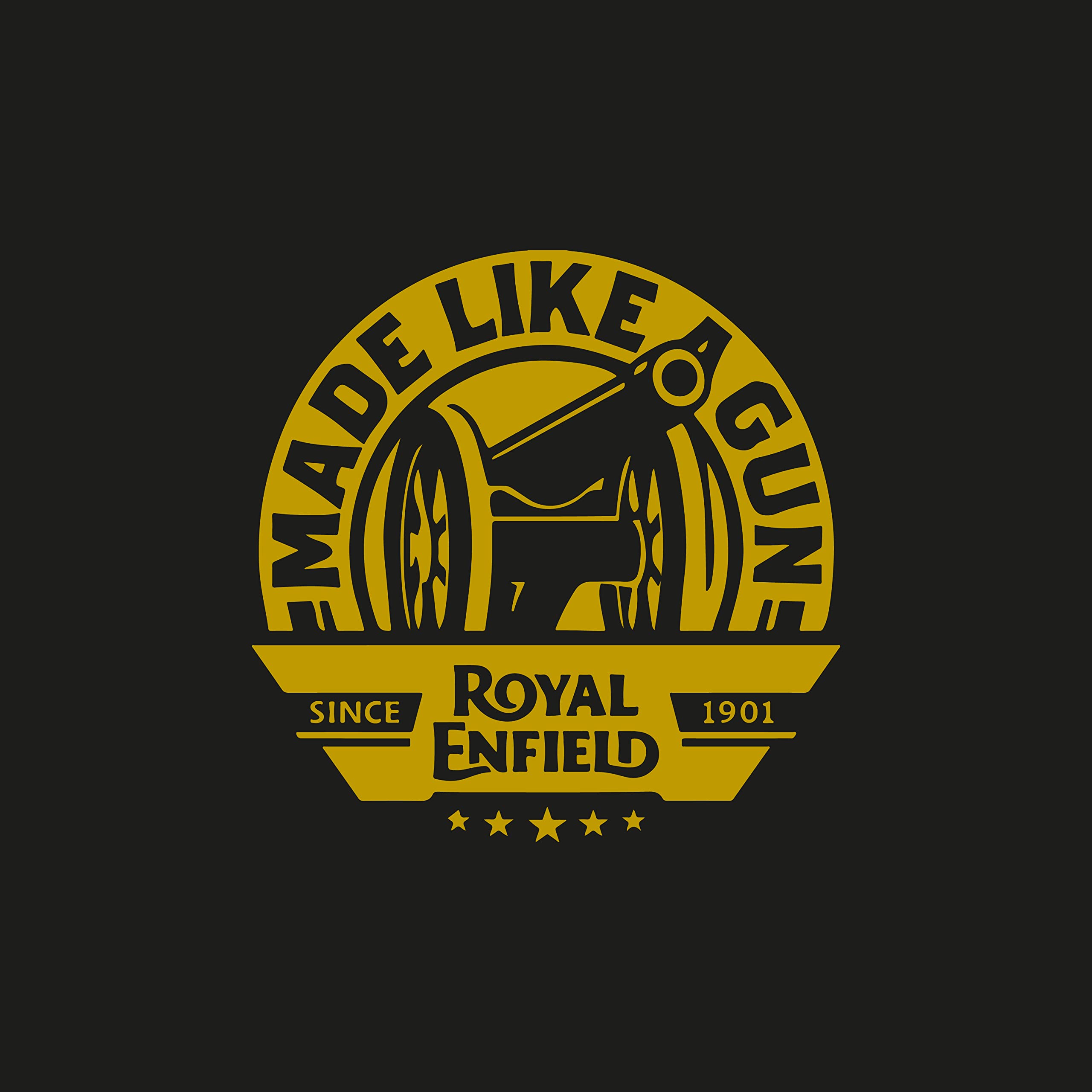 ISEE 360 PVC Made Like a Gun Decal Sticker Compatible for Royal Enfield Bullet (11.5x11.5 cm) (Gold)-image-24