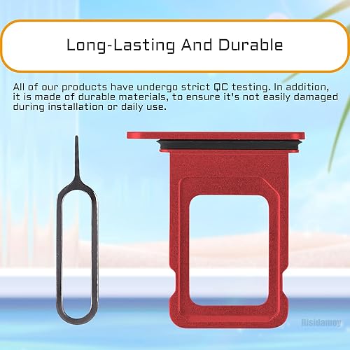 Miniatura 4 de Para iPhone 12 Rojo SIM Bandeja de Reemplazo Solo Versión SIM para iPhone12 Ranura para tarjeta con anillo de goma impermeable Kit de reparación Kit