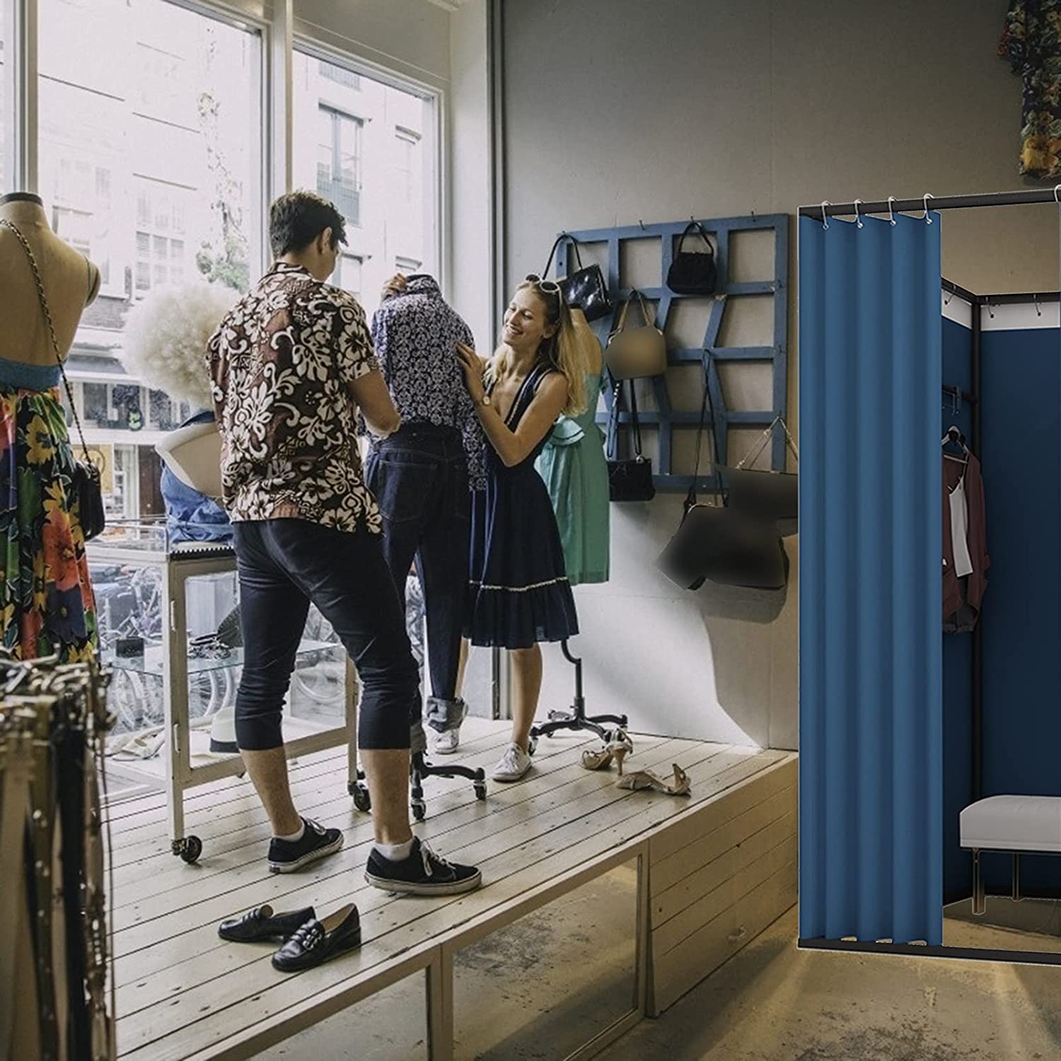 Stanza mobile per negozio di abbigliamento, semplice e lussuoso spogliatoio per boutique, ideale per comodità e stile in qualsiasi allestimento boutique