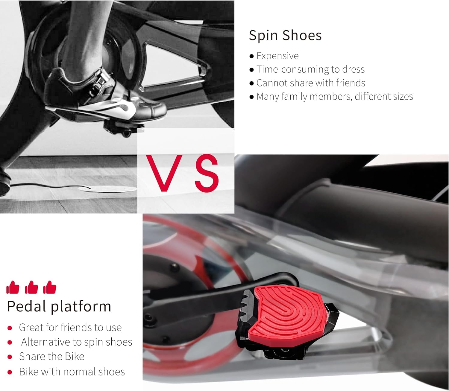 Ride With Sneakers Pedal-Konverter Für Peloton Bike – Flache Plattform Für Normale Schuhe