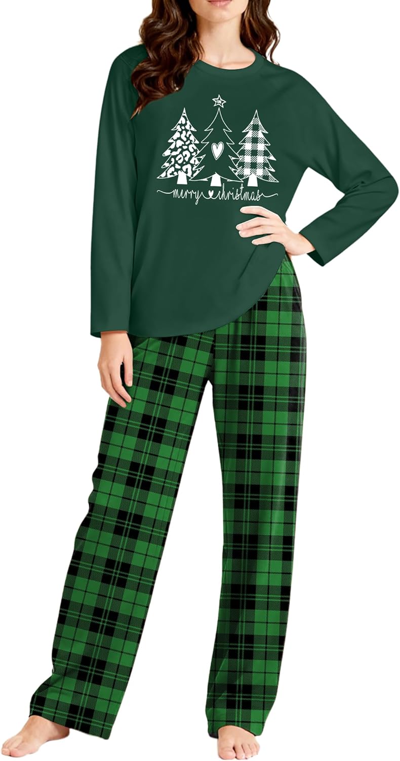 MEESHEEP Christmas Pajamas for Women: Xmas Pj Sets With Long Pant Holiday Party Long Sleeve Sleepwear Set