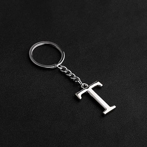 Miniatura 2 de POTIY - Llavero con letra inicial de alfabeto de plata con 26 letras iniciales A-Z