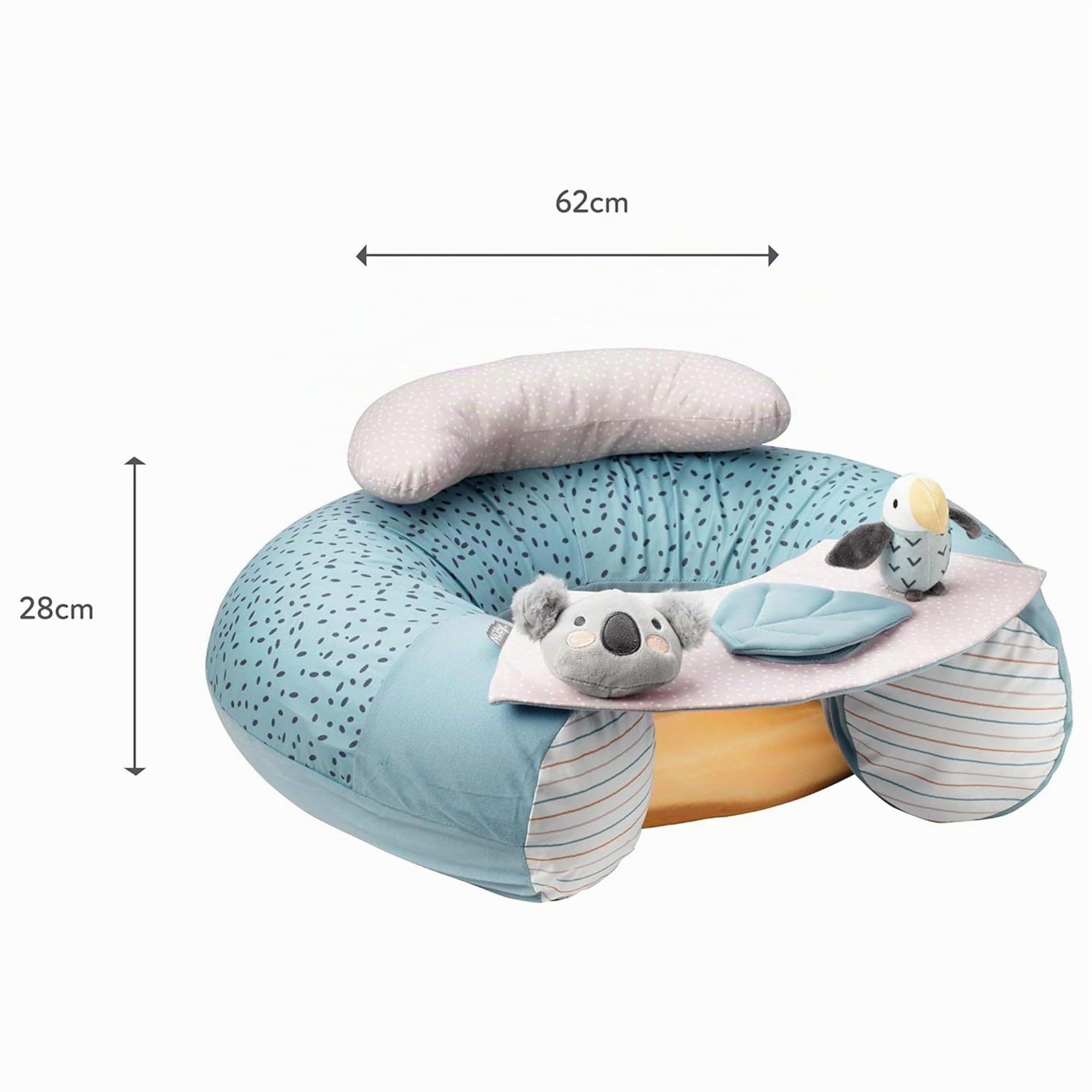 Nuby Sit-Me-Up – Siège pour bébé Animal Adventures | Siège de sol interactif et gonflable | Plateau amovible | Lavable en machine | 6+ mois