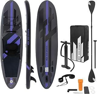 ECD Germany Aufblasbares Stand Up Paddle Board 305/308/320/380 cm | PVC | bis 120/150 kg | Dicke 10/15 cm | Surfbrett Paddel Transporttasche Luftpumpe Modelle