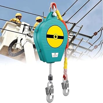 Portable Self Retracting Lifeline,Safety Lanyard Fall Protection Retractable,Fall Arrester Fall Protection Tool Lanyard with Hook,for Building Construction,Load 150kg,7m