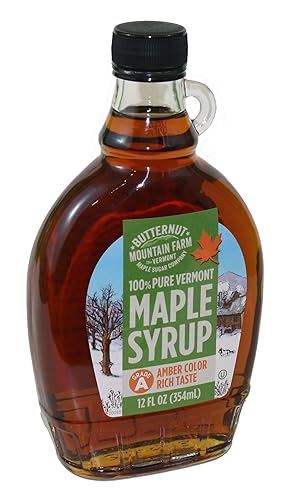Vermont Amber Rich Maple Jarro de vidrio de 12 onzas