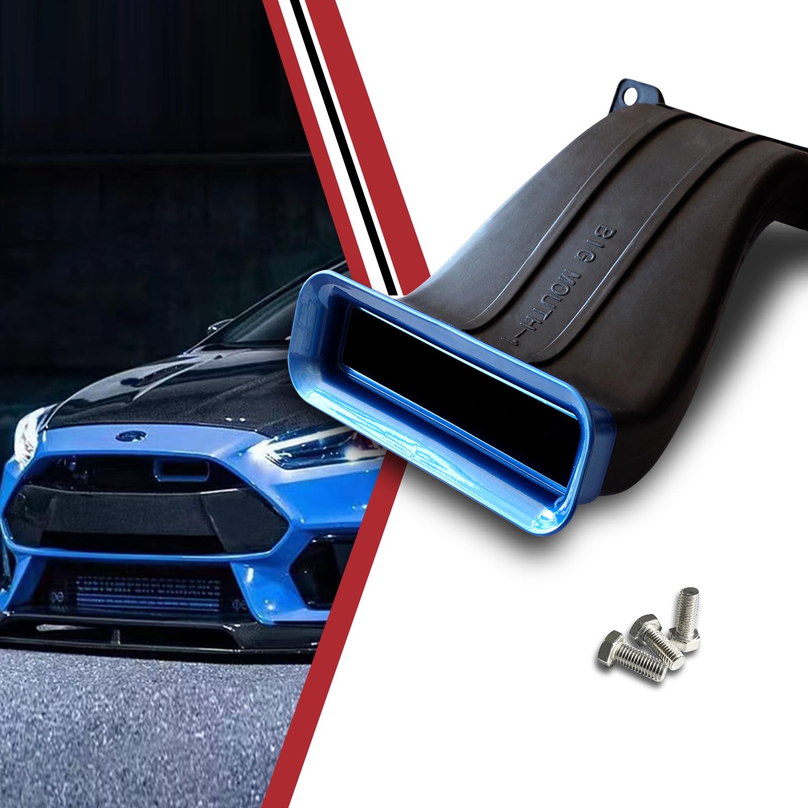 Snorkel de admisión de aire compatible con Focus MK3.5 ST RS 2012-2018, kits de admisión de aire frío, Focus ST Performance Big Mouth Blue