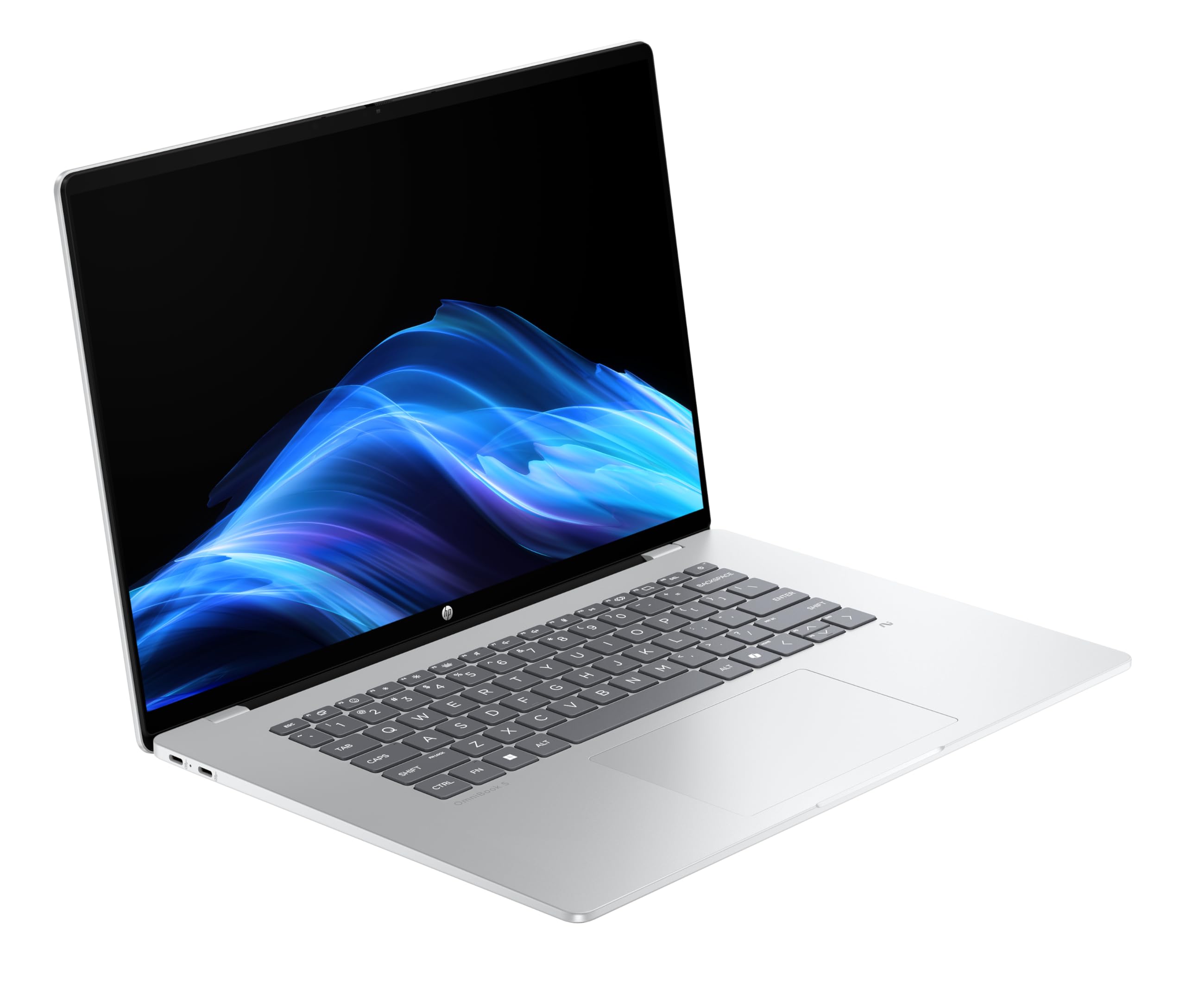 HP OmniBook 5 Next Gen AI Laptop PC, 16 Zoll 2K OLED Touch, Snapdragon X1-26-100 Prozessor (45 NPU-Tops), 16 GB LPDDR5x RAM, 512 GB PCIe SSD, Qualcomm Adreno GPU, Windows 11 Home, QWERTZ, Silber