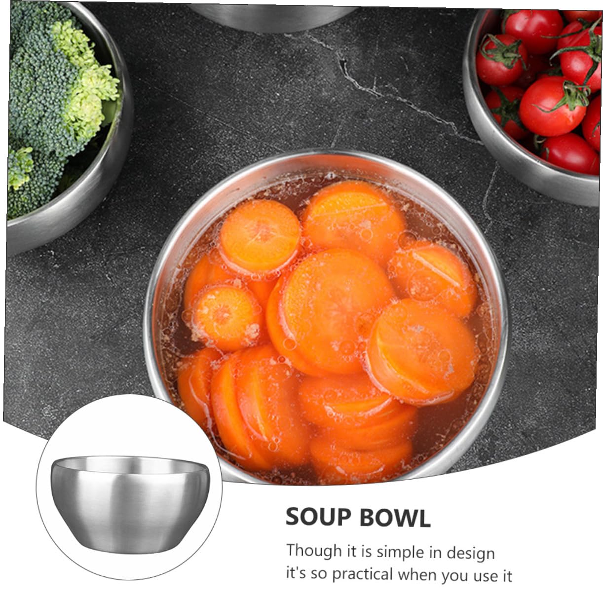 YARNOW 2 Stück Edelstahl Reisschalen 15Cm Ramen Nudelschalen Isolierte Suppenschalen Für Zuhause Und Restaurant