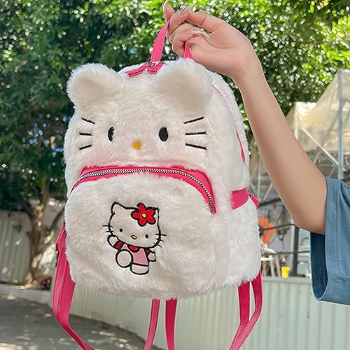 Miniatura 6 de Ohjijinn Kawaii Backpack Cute Plush Bag, Anime Backpack Cartoon Schoolbag, Plush Backpack Mini Backpacks for Girls (White)