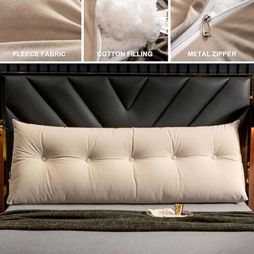 Miniatura 3 de Almohada triangular de cuña para cabecero, cojín de tamaño Queen, almohada de lectura para reposo prolongado, respaldo para sofá cama, litera,