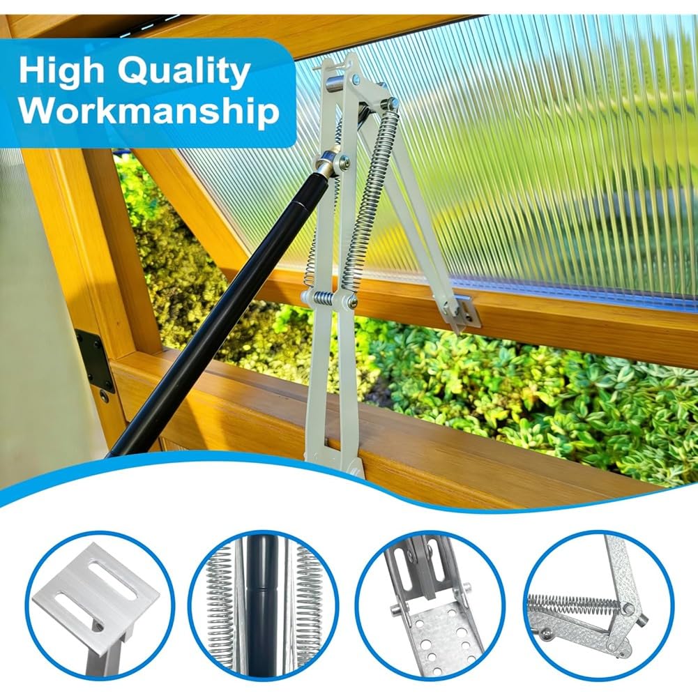 Apertura Automática de Ventanas para Invernaderos Abridor de Ventanas para Invernaderos Doble Resorte Hasta 30 Lbs