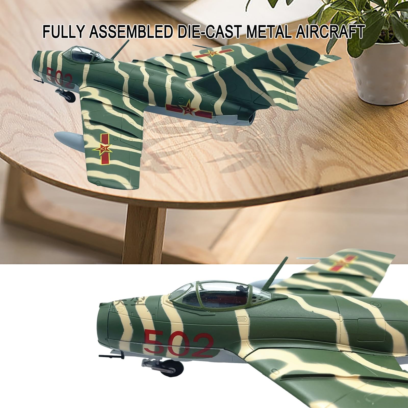 1:72 scala Cina MIG15 metallo pressofuso militare jet combattimento modello pronto display aereo vernice mimetica perfetta decorazione mensola scrivania principianti adulti collezionisti