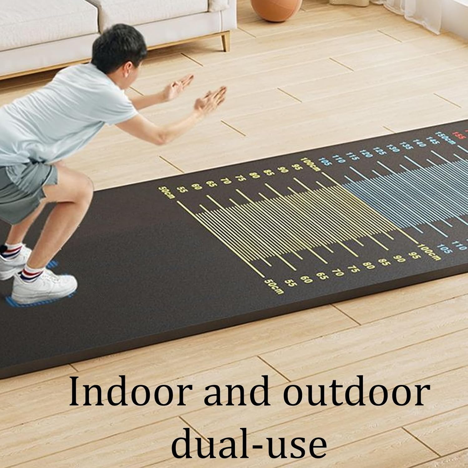 ロングジャンプマット、屋内スタンディング測定マット、スタンディングロングジャンプカーペットトレーニングマット、自宅や学校でのロングジ