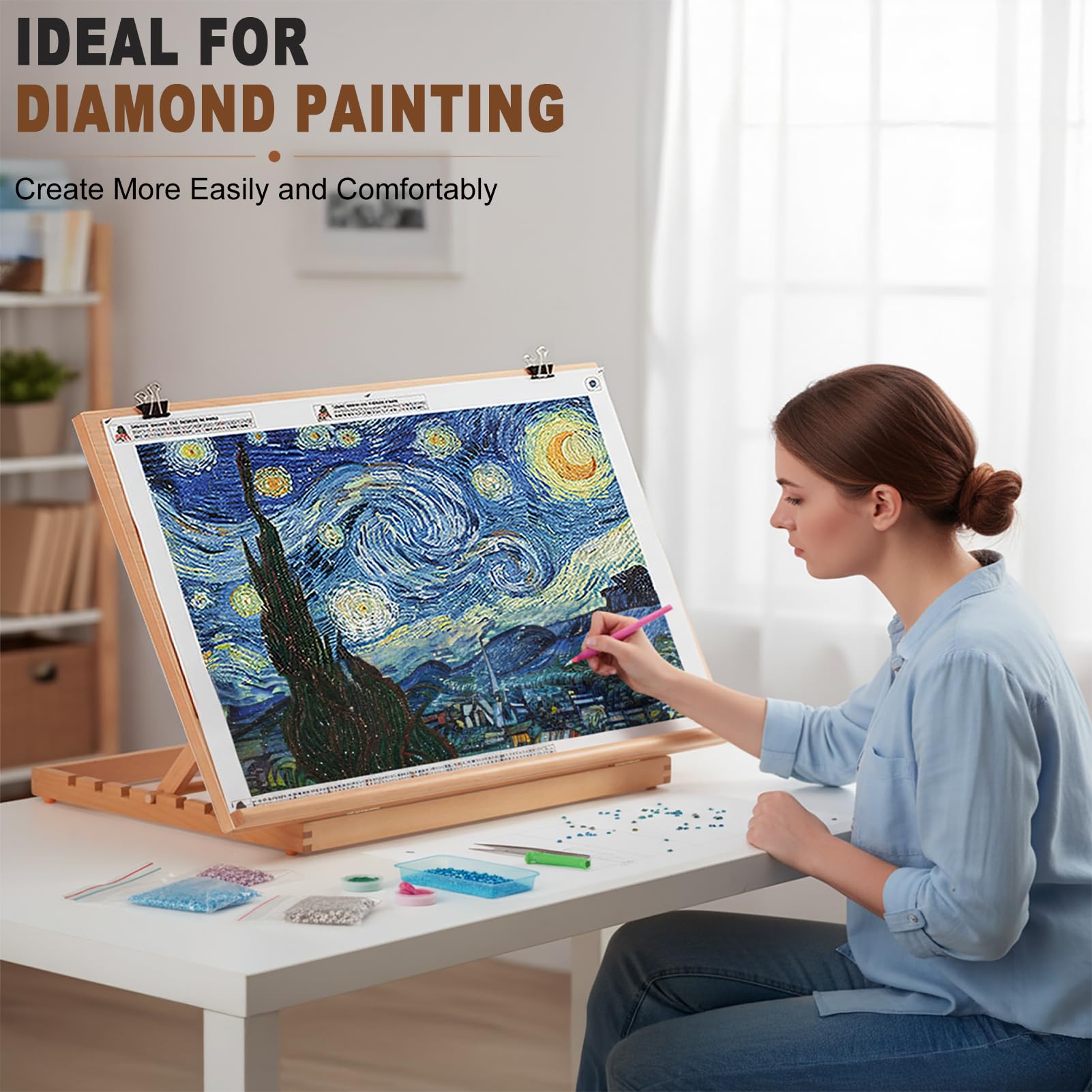 Beechwood Table Easel - Painting & Sketching Set -6