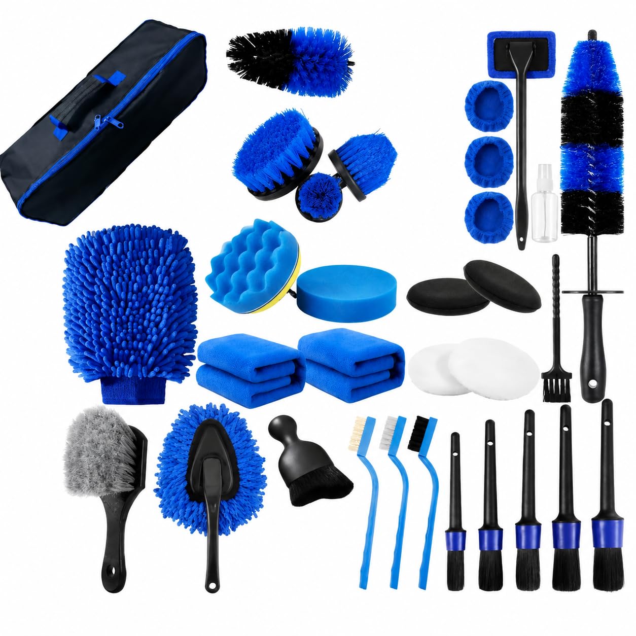 Kit Pulizia Auto, Detailing Veicoli, style to 2 | nylon | per detailing auto, uso manuale ed elettrico - spazzole trapano - microfibra | metallo, per lavaggio, per auto