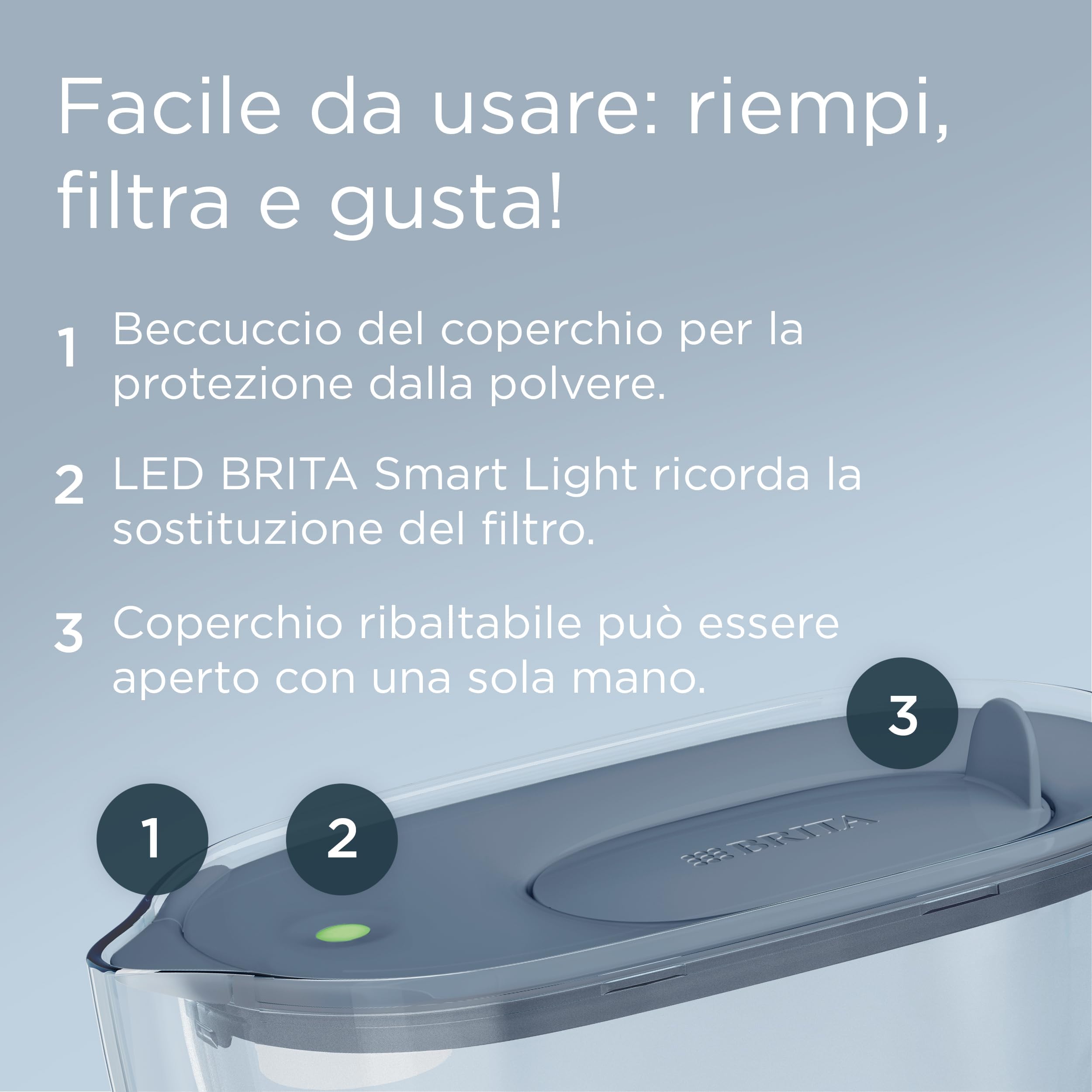 BRITA Caraffa filtrante Style Essential XL Stone Blue (3,6L) incl. 1 x filtro BRITA MAXTRA PRO PURE PERFORMANCE