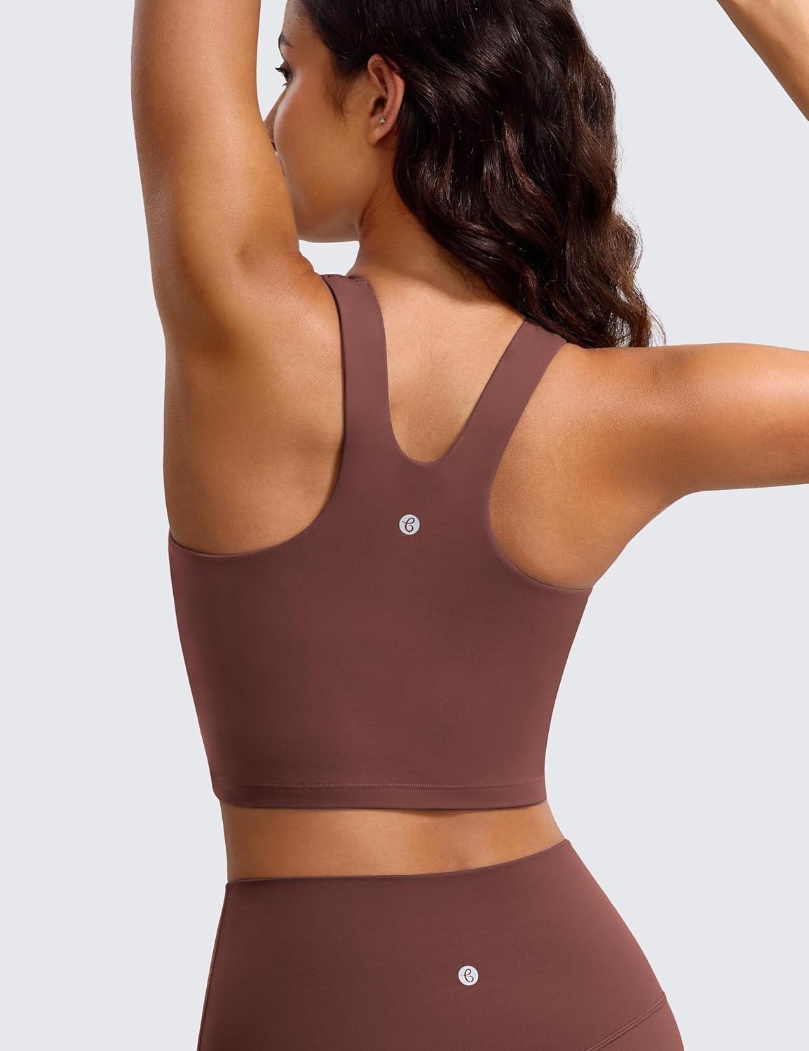 BAYDI Clouduxi High Neck Sports Bras for Women - Padded Workout Tank Tops with Built in Bra Racerback Gym Yoga Crop Top