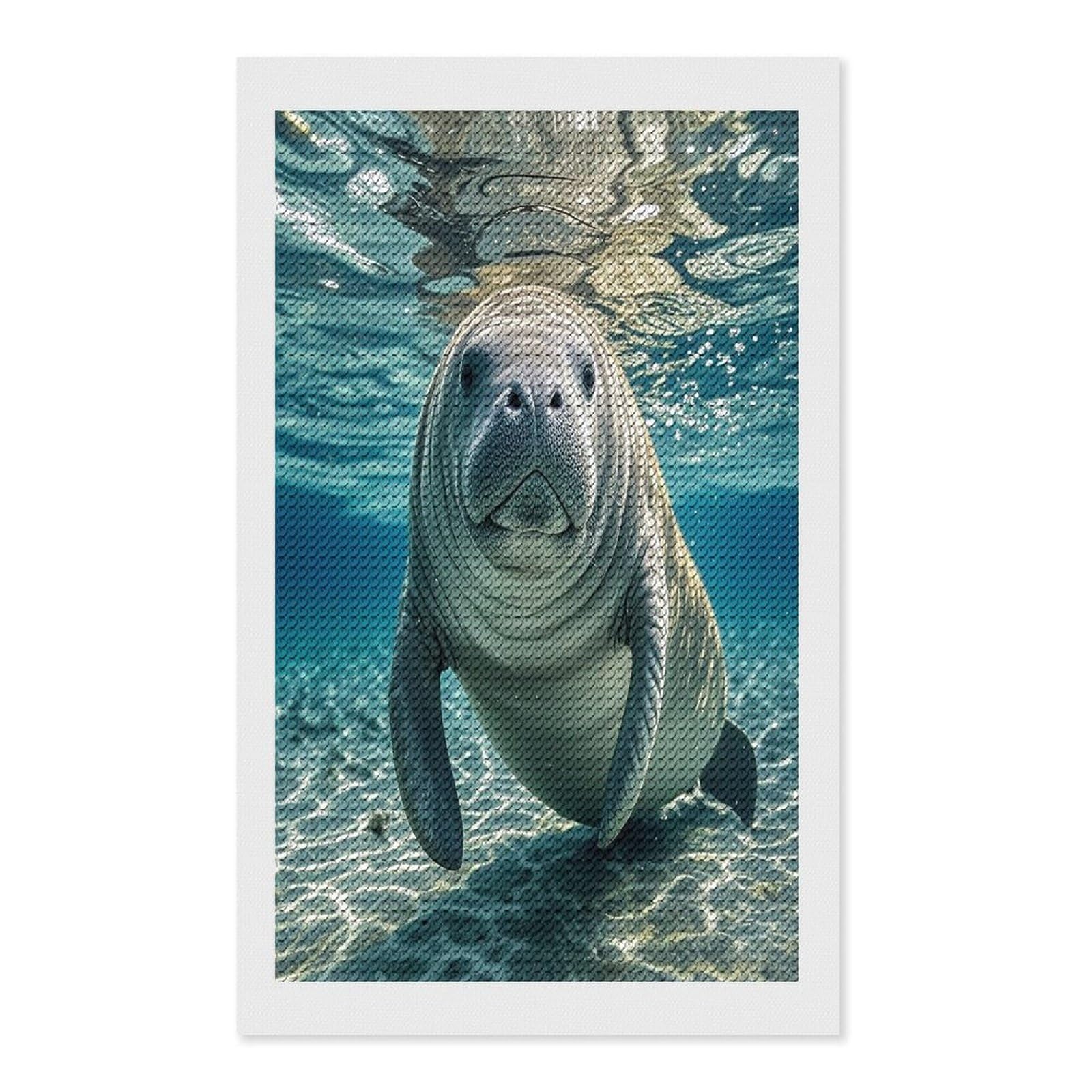 FekiLoot Ocean Animal Manatee Diamond Painting Kits for Adults Full Round Drill Diamond Art Kits for Beginners 5D DIY Diamond Dots Paintings Diamonds Pictures Gem Art Home Wall Decor 12"x20"