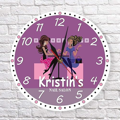 Miniatura 3 de The Geeky Days Nail Tech - Reloj de pared moderno de 12 pulgadas impreso silencioso de cuarzo para salón de belleza, spa, decoración artística,