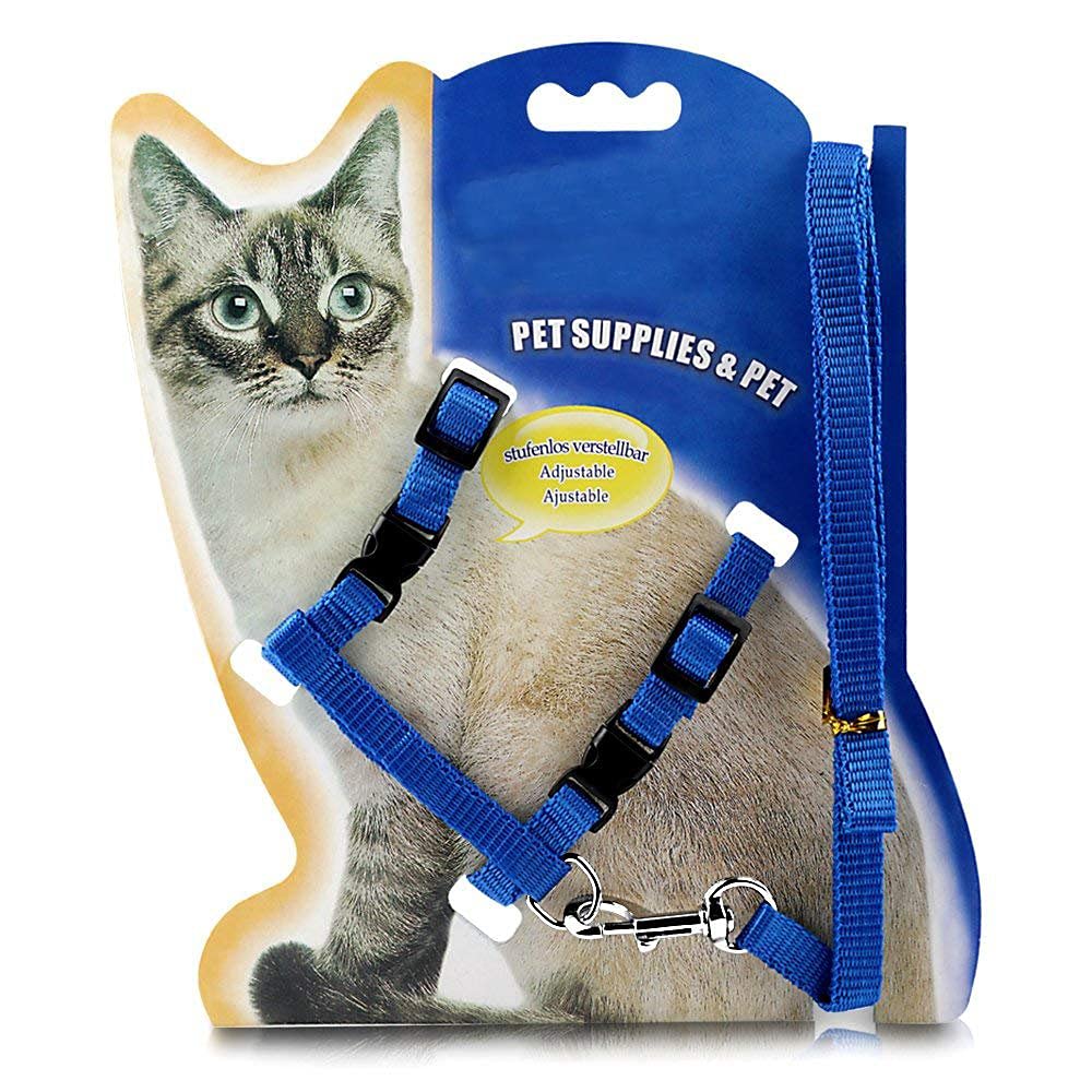 PetCeptual Cat Adjustable Nylon Cat Harness Strap Collar with Leash Set Small Pet Walking for Kitten- Blue (Color Will be Sent as per Availability) (B09B5YW1GP) Amazon Price History, Amazon Price Tracker