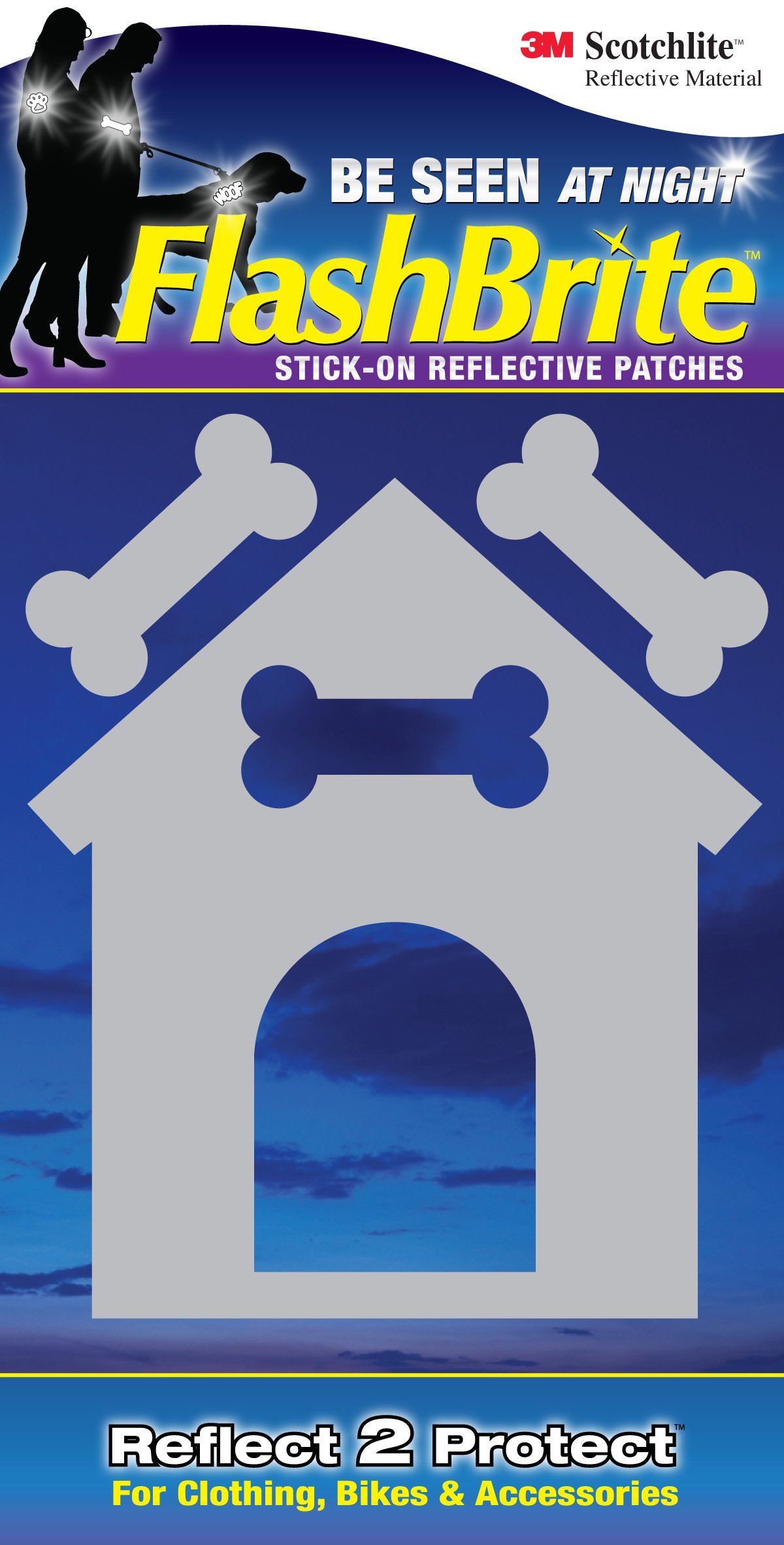 FlashBrite Reflective Patches, House/Bone