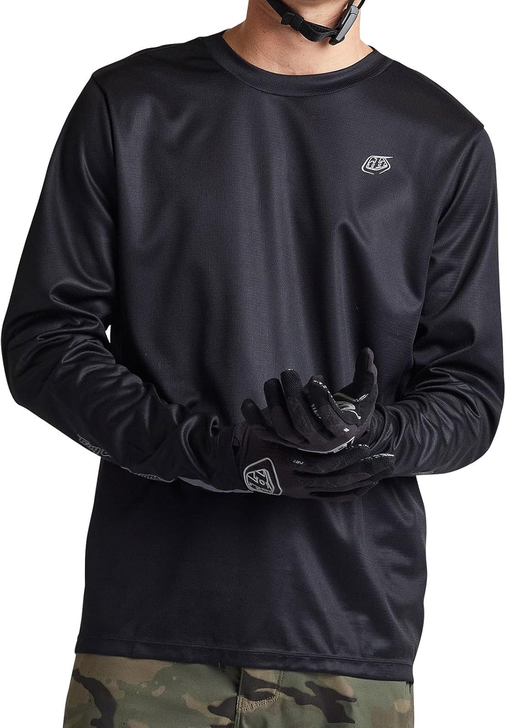 Troy Lee Designs Cycling MTB Bicycle Mountain Bike Jersey Shirt for Men, Flowline LS (Black, Small)