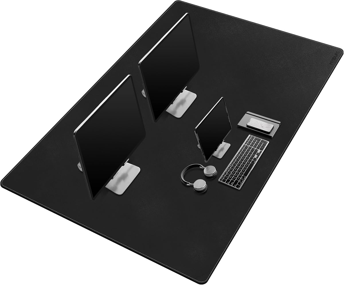 55"x28" Extra Large Desk Mat - Full Desk Blotter Pad, (Black) | Large Mouse Pad, Desktop Computer Desk Mat, Waterproof Desk Protector Mat, for Desk for Writing, Workspace, Home and Office