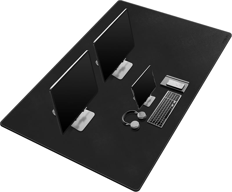 55"x28" Extra Large Desk Mat - Full Desk Blotter Pad, (Black) | Large Mouse Pad, Desktop Computer Desk Mat, Waterproof Desk Protector Mat, for Desk for Writing, Workspace, Home and Office