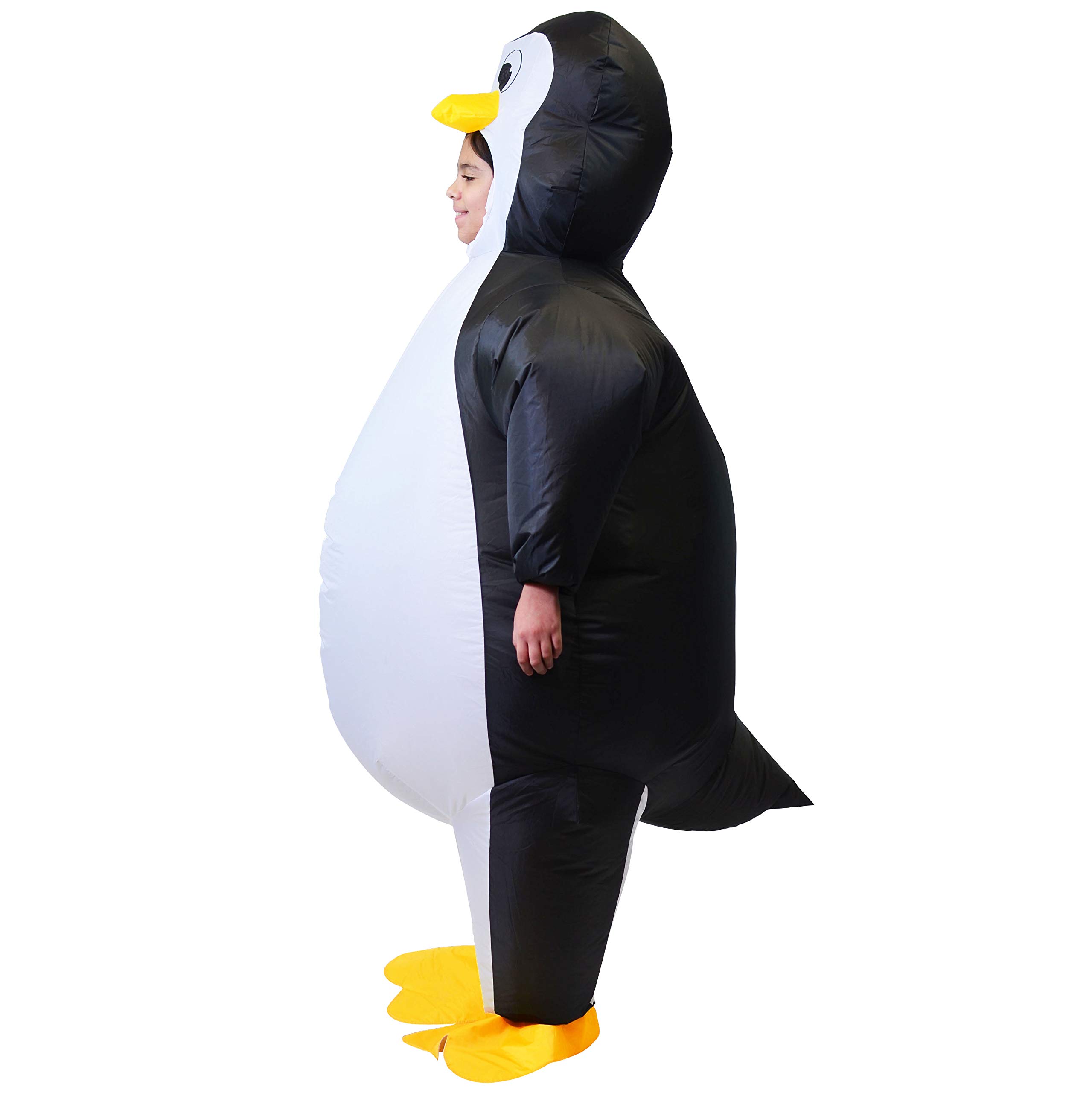 Disfraz inflable de pingüino para niños, disfraz de pingüino inflable de lujo para Halloween, fiestas temáticas de cosplay, niños (7 a 10 años) 3