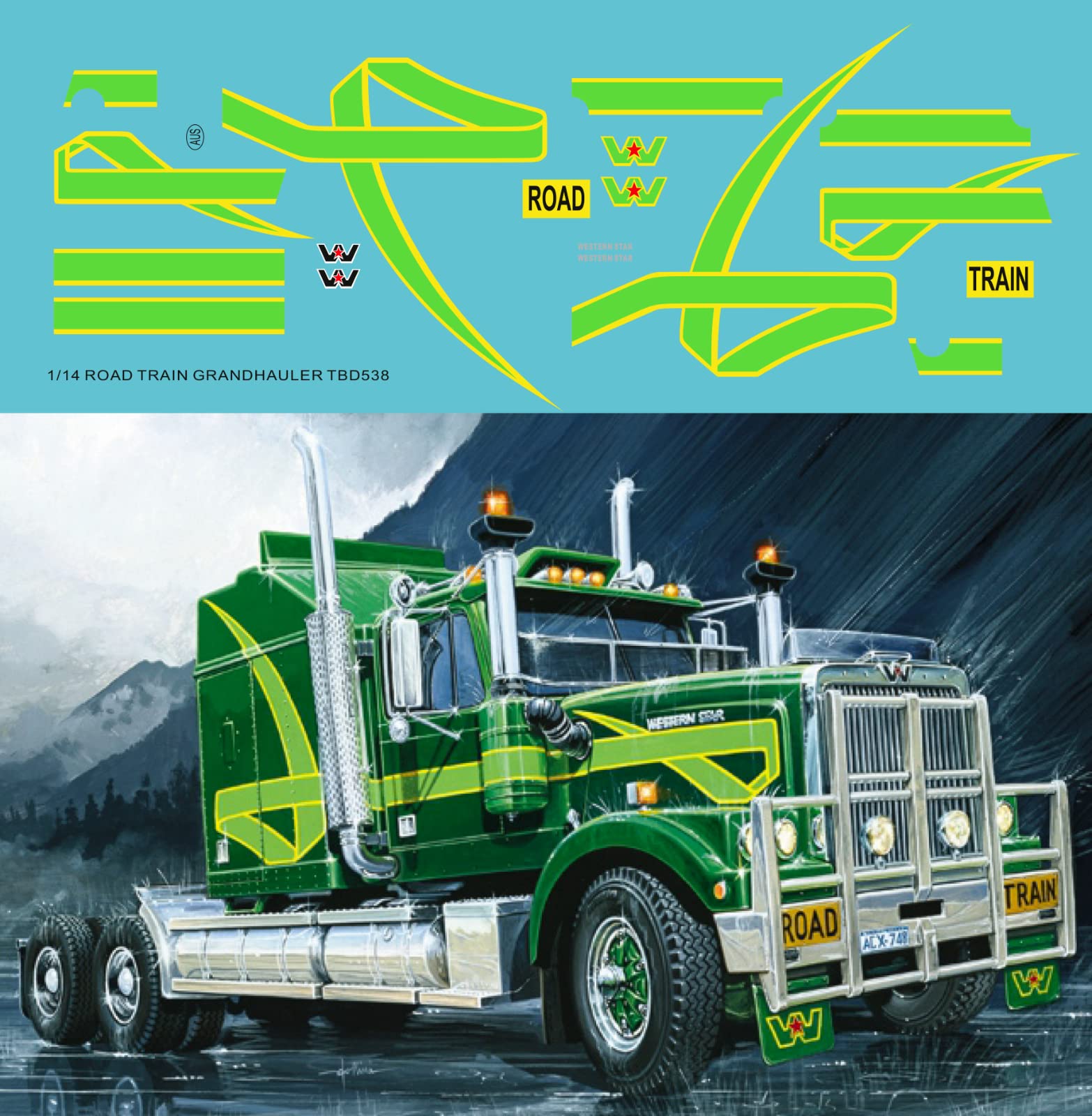 Decals for Grand Hauler Tamiya 1/14 planches d'autocollants pour camion Road Train TBD538