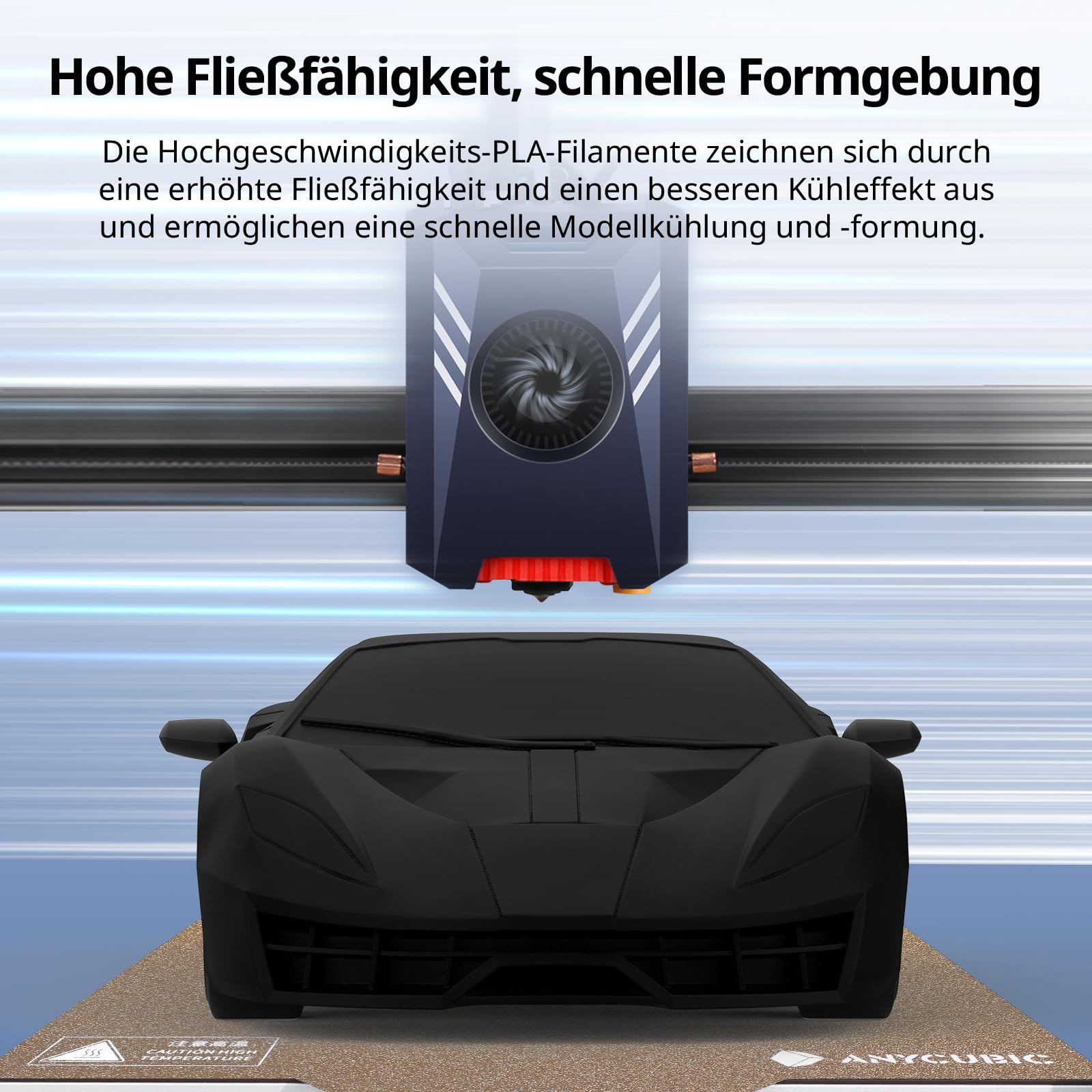ANYCUBIC 10KG Schwarz Hohe Geschwindigkeit PLA Filament 1.75mm | Bis zu 600 mm/s High Speed 3D Drucker Filament, HS PLA, Einfach zu drucken, Für die meisten 3D Drucker geeignet