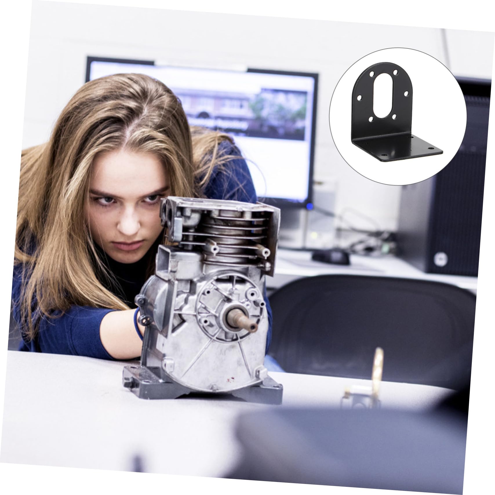 Veemoon Stainless Steel Gear Motors Mounting Holder Dc Motors Mounting Bracket Easy to Use Screws Included