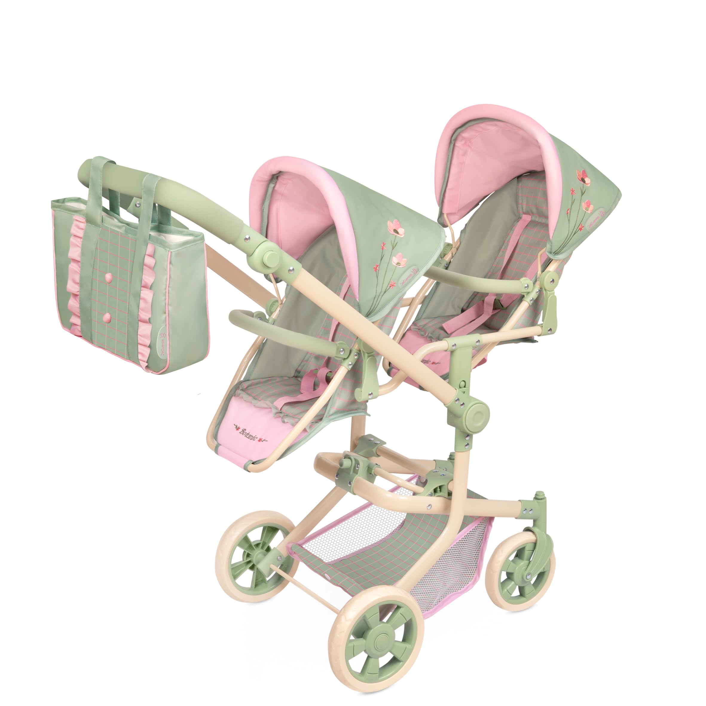 Carro de Muñecas Silla Gemelar Multiposición Plegable con Bolso Botanic DeCuevas 90868