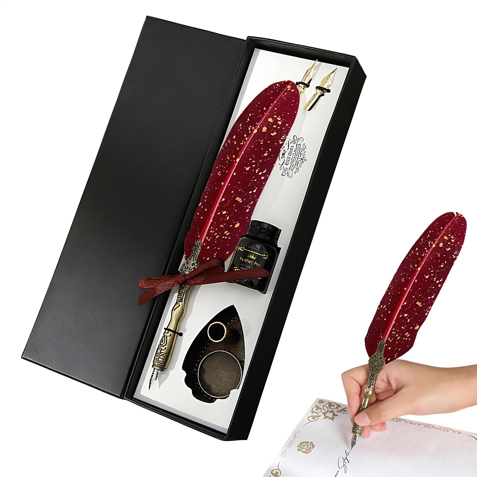 Vintage-Tinten- und Feder-Set – Unterschriftenstift, Schreibwaren für Anfänger, Schriftsteller, Autoren, Maler, Studenten, Lehrer, , Sammler, Geburtstag, Urlaub, Tagebuch, Heimdekor